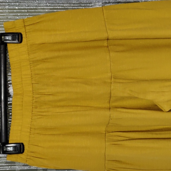 Shein wide leg pants size large true to size mustard yellow full length A1 - Picture 8 of 14